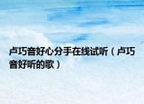 卢巧音好心分手在线试听（卢巧音好听的歌）