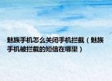 魅族手机怎么关闭手机拦截（魅族手机被拦截的短信在哪里）