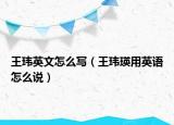 王玮英文怎么写（王玮瑛用英语怎么说）