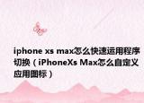 iphone xs max怎么快速运用程序切换（iPhoneXs Max怎么自定义应用图标）