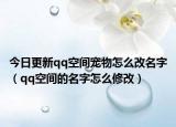 今日更新qq空间宠物怎么改名字（qq空间的名字怎么修改）