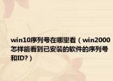 win10序列号在哪里看（win2000怎样能看到已安装的软件的序列号和ID?）