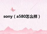 sony（a580怎么样）