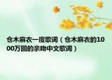 仓木麻衣一度歌词（仓木麻衣的1000万回的亲吻中文歌词）