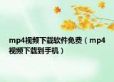 mp4视频下载软件免费（mp4视频下载到手机）