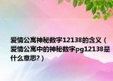 爱情公寓神秘数字12138的含义（爱情公寓中的神秘数字pg12138是什么意思?）