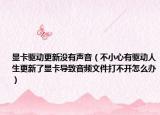 显卡驱动更新没有声音（不小心有驱动人生更新了显卡导致音频文件打不开怎么办）