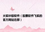 火狐炒股软件（股票软件飞狐的官方网站在那）