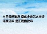 当日最新消息 京东金条怎么申请延期还款 是正规借款吗