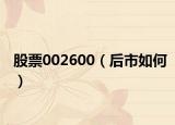 股票002600（后市如何）