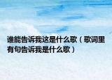 谁能告诉我这是什么歌（歌词里有句告诉我是什么歌）