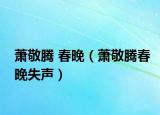 萧敬腾 春晚（萧敬腾春晚失声）