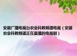 安徽广播电视台农业科教频道电视（安徽农业科教频道正在直播的电视剧）