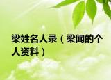 梁姓名人录（梁闻的个人资料）