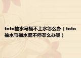 toto抽水马桶不上水怎么办（toto抽水马桶水流不停怎么办呢）