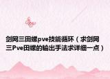 剑网三田螺pve技能循环（求剑网三Pve田螺的输出手法求详细一点）