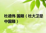杜德伟 国籍（杜大卫是中国籍）