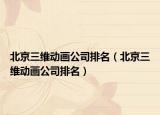 北京三维动画公司排名（北京三维动画公司排名）