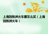上海到株洲火车票怎么买（上海到株洲火车）