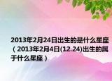 2013年2月24日出生的是什么星座（2013年2月4日(12.24)出生的属于什么星座）