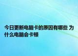 今日更新电脑卡的原因有哪些 为什么电脑会卡顿