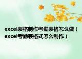 excel表格制作考勤表格怎么做（excel考勤表格式怎么制作）