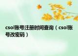 csol账号注册时间查询（csol账号改密码）