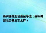 嘉实稳健混合基金净值（嘉实稳健混合基金怎么样）