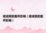 梁成恩的案件影响（梁成恩的案件影响）