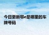 今日更新鄂e是哪里的车牌号码