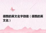 很酷的英文名字微信（很酷的英文名）