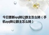 今日更新qq转让群主怎么转（手机qq转让群主怎么转）