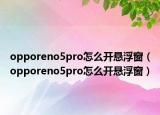 opporeno5pro怎么开悬浮窗（opporeno5pro怎么开悬浮窗）