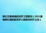 韩红在春晚唱的追梦之路歌词（2021春晚韩红唱的歌追梦之路歌词叫什么名）