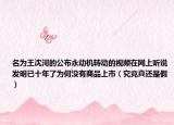 名为王沈河的公布永动机转动的视频在网上听说发明已十年了为何没有商品上市（究竟真还是假）