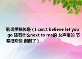 歌词里貌似是（I can;t believe let you go 还有什么next to me的 女声唱的 节奏很欢快 谢谢了）