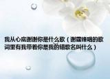 我从心底谢谢你是什么歌（谢霆锋唱的歌词里有我带着你是我的错歌名叫什么）