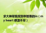 求大神帮我找到申智惠的in（my heart 感激不尽）
