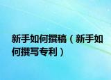 新手如何撰稿（新手如何撰写专利）