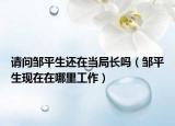 请问邹平生还在当局长吗（邹平生现在在哪里工作）