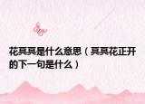 花冥冥是什么意思（冥冥花正开的下一句是什么）