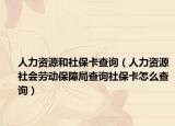 人力资源和社保卡查询（人力资源社会劳动保障局查询社保卡怎么查询）
