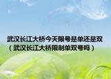 武汉长江大桥今天限号是单还是双（武汉长江大桥限制单双号吗）
