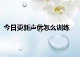 今日更新声优怎么训练
