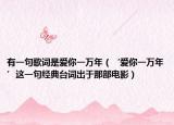 有一句歌词是爱你一万年（‘爱你一万年’这一句经典台词出于那部电影）