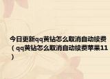 今日更新qq黄钻怎么取消自动续费（qq黄钻怎么取消自动续费苹果11）