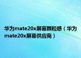 华为mate20x屏幕颗粒感（华为mate20x屏幕供应商）