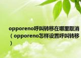 opporeno呼叫转移在哪里取消（opporeno怎样设置呼叫转移）