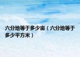 六分地等于多少亩（六分地等于多少平方米）