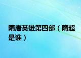 隋唐英雄第四部（隋超是谁）